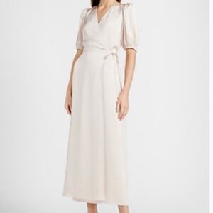 Express Puff Sleeve Wrap Maxi Dress NWOT